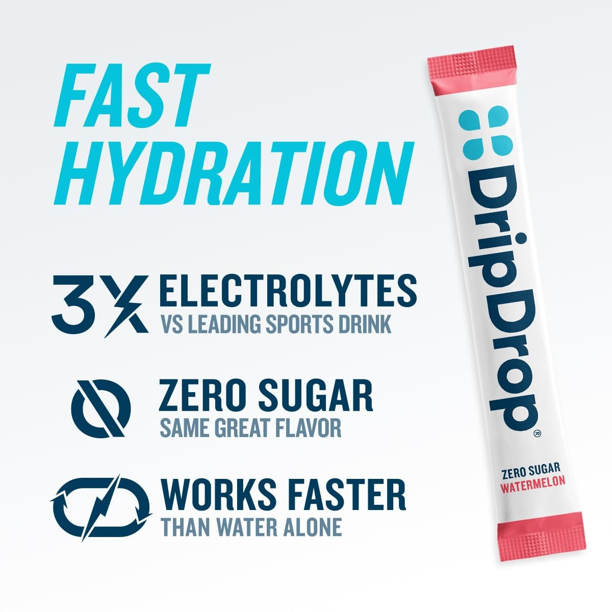 DripDrop Zero Sugar Classic Variety Pack Electrolyte Powder, 8 oz sticks, 32 count